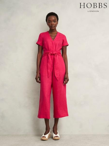 Hobbs Pink Petite Aliya Jumpsuit (H18427) | £139