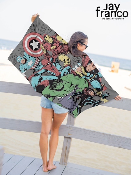 Jay Franco Grey Marvel Comics Avengers Cotton Beach Towel (H18457) | £19
