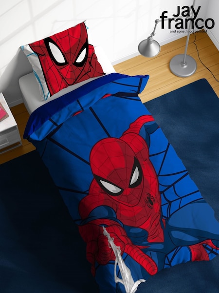 Jay Franco Blue Marvel Spiderman Webtastic 100 Cotton Single Duve Set (H18461) | £33