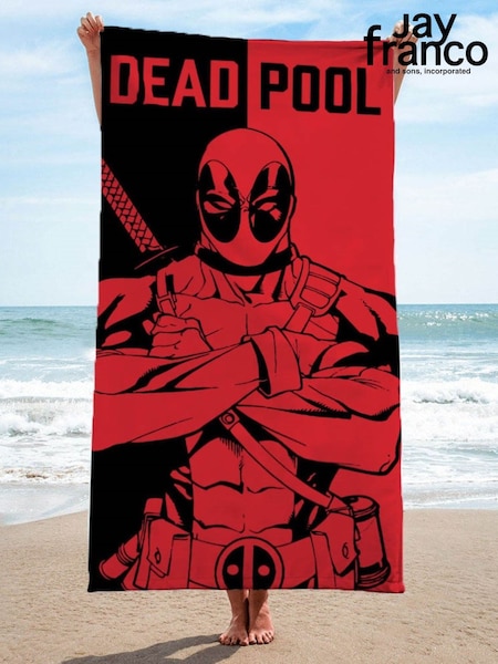 Jay Franco Black Marvel Deadpool Father Cotton Beach Towel (H18463) | £19