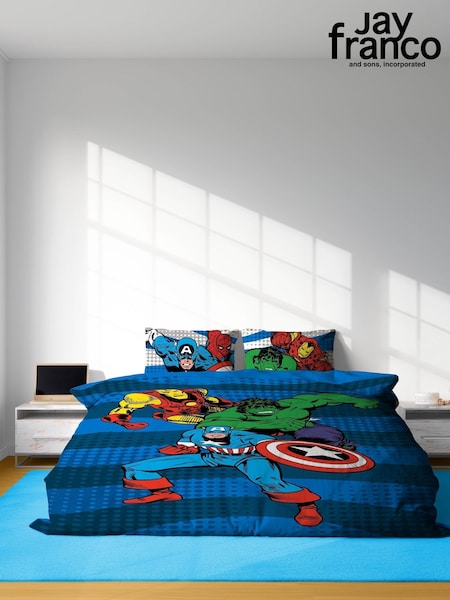 Jay Franco Blue Marvel Comics Avengers 100% Cotton Double Duvet Co Set (H18464) | £42