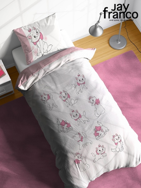 Jay Franco White Disney Aristocats Marie 100 Cotton Single Duvet Set (H18473) | £33