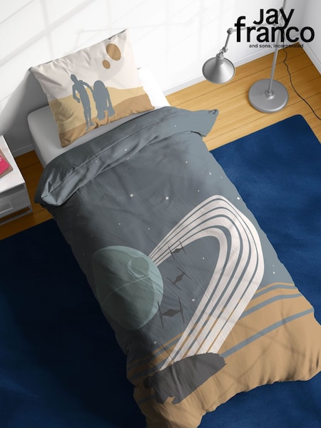 Jay Franco Black Star Wars Millennium Falcon Death Star 100% Cotton Duvet Cover and Pillowcase Set (H18476) | £33