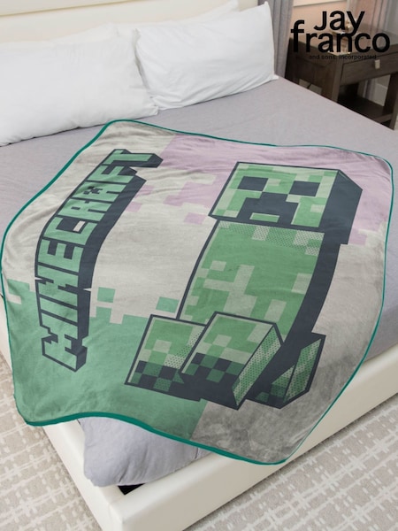 Jay Franco Pink Minecraft Creeper Fluffy Throw Blanket (H18480) | £22