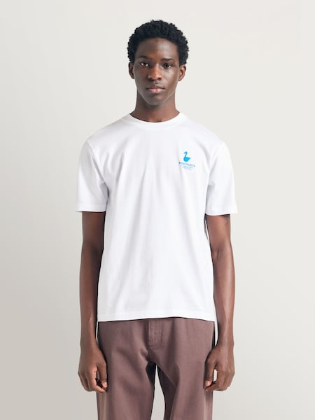 Norse Projects White Johannes The Lakes Print T-Shirt (H18503) | £70