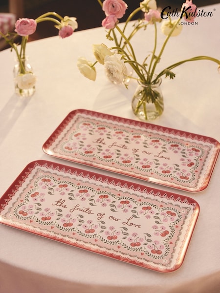 Cath Kidston Pink Cherry Melamine Rectangular Platter (H18522) | £12