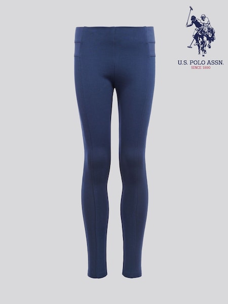 U.S. Polo Assn. Blue Girls Elastic Waistband Leggings (H18778) | £25 - £30