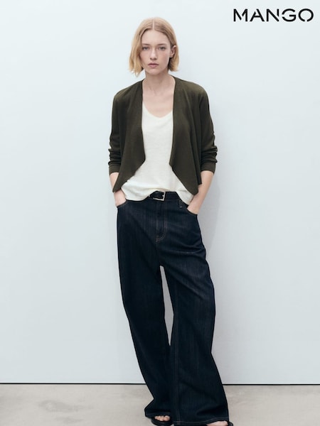 Mango Green Knitted Cropped Cardigan (H18806) | £36