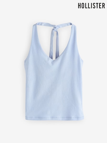 Hollister Blue Skinny Strap Halter Neck Vest (H18838) | £13