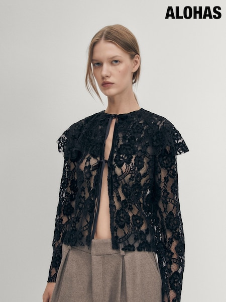 Black Tolpa Lace Black Blouse (H18867) | £116