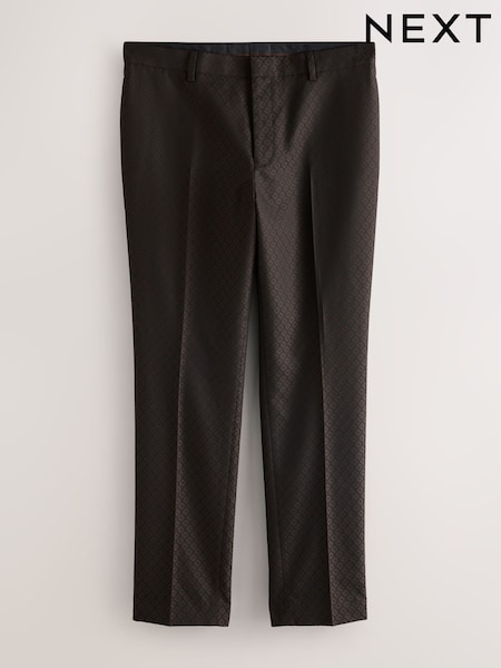 Brown Slim Fit Jacquard Suit Trousers (H18994) | £45