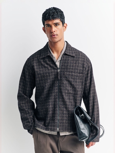 Universal Works Brown Zip Shirt (H19025) | £245