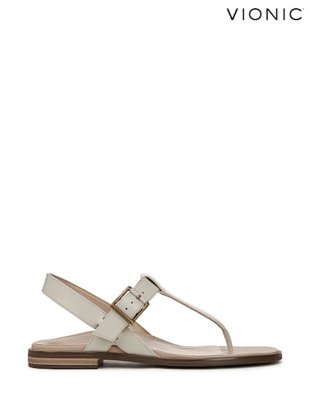 Vionic Cream Cora Regular Fit Toe Post Sandals (H19049) | £120