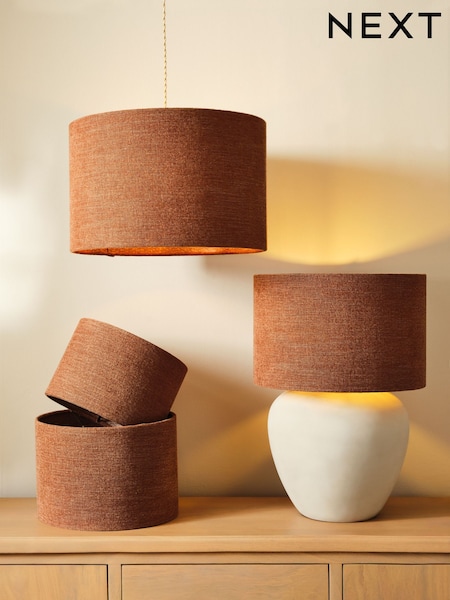 Rust Brown Easy Fit Relaxed Linen Shade (H19075) | £25 - £45