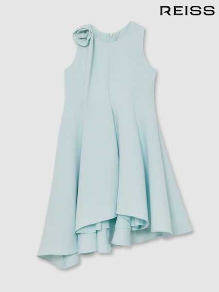 Reiss Blue Florie 13-14 yrs Flower-Detail Fit-And-Flare Dress (H19155) | £99