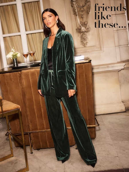 Friends Like These Green Petite Velvet Trousers (H19284) | £37