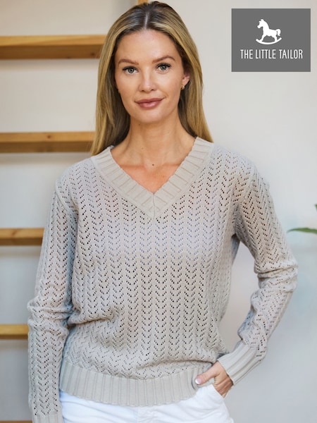 The Little Tailor Ladies 100% Cotton Pointelle Jumper (H19359) | £59