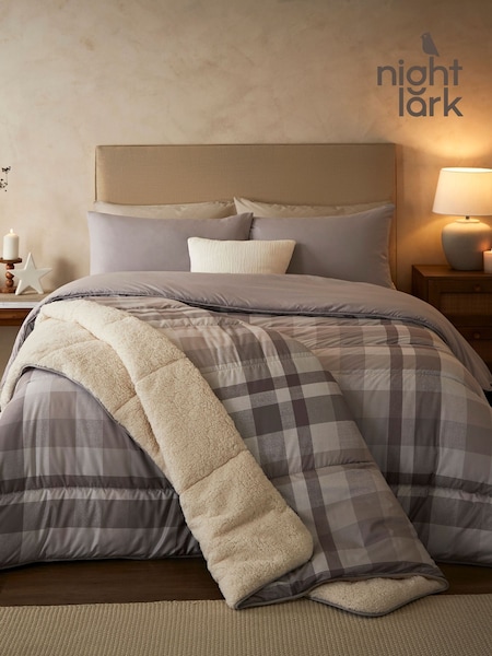 Night Lark Natural Oat Cosy Throw Duvet (H19372) | £70