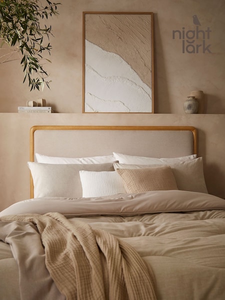 Night Lark Natural Oat 4.5 Tog Coverless Duvet and Pillowcase Set (H19373) | £55 - £95