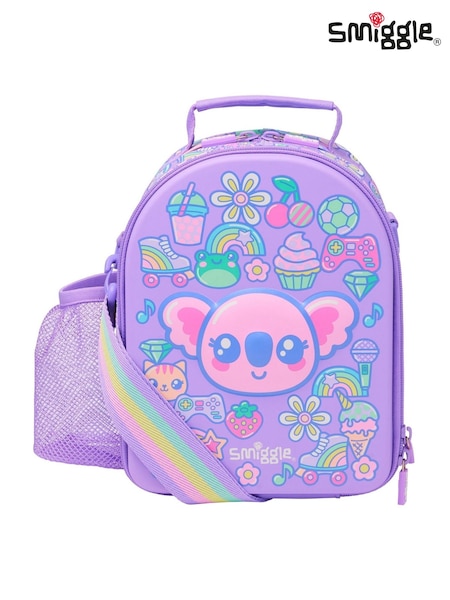 Smiggle Purple Curious Hardtop Level Curve Lunchbox With Strap (H19416) | £22