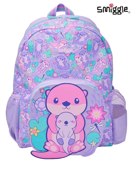 Smiggle Purple Junior Out & About Character Hoodie Backpack (H19423) | £30