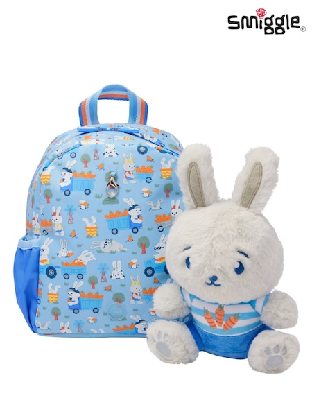Smiggle Blue Out & About Teeny Tiny Backpack With Detachable Plush Toy (H19434) | £28
