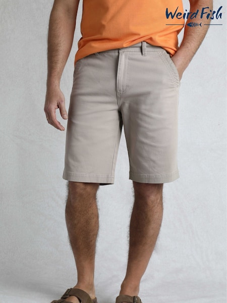 Weird Fish Cream Rayburn Flat Front Shorts (H19509) | £42
