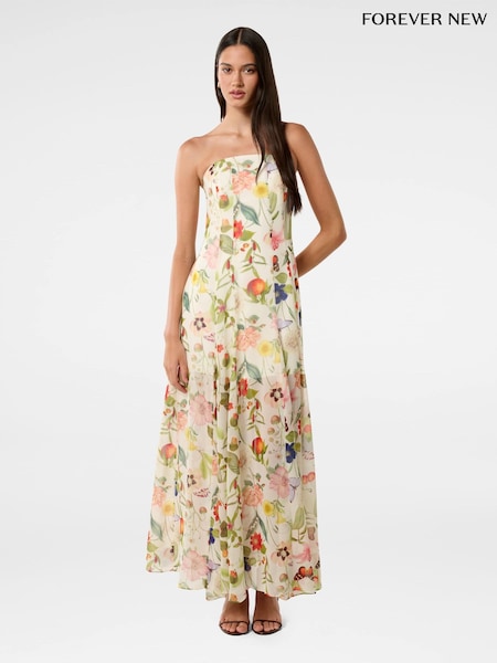 Forever New Cream Kimora Strapless Midi Dress (H19600) | £125