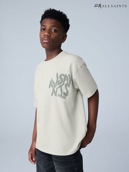 smALLSAINTS Grey/Flocked Oversized Orlando Logo Crew Neck T-Shirt (H19753) | £22 - £26