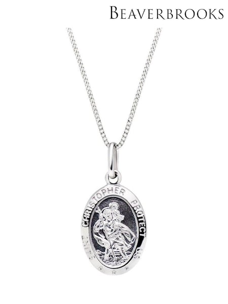 Beaverbrooks 9ct White Gold Saint Christopher Pendant (H19881) | £350