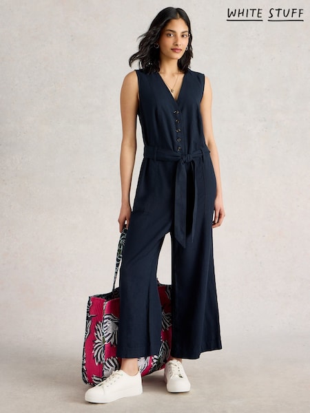 White Stuff Blue Betty Wide Leg Jumpsuit (H19967) | £85