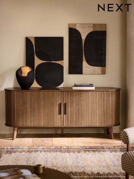 Dark Natural Hyde Tambour Door Extra Large Sideboard (H20006) | £625