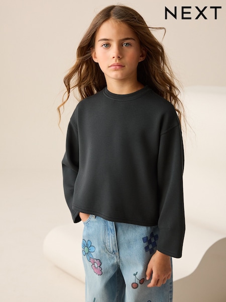 Black Supersoft Long Sleeve Top (3-16yrs) (H20028) | £8 - £11
