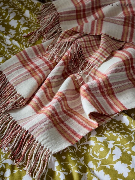 Laura Ashley Russet Padbury Check Throw (H20091) | £65