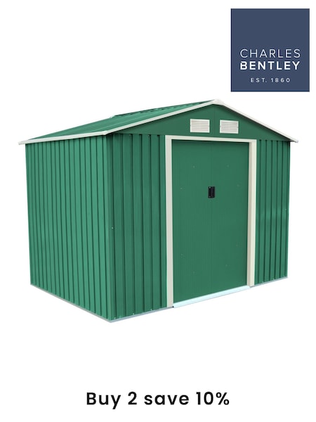 Charles Bentley Green 8ft x 6ft Metal Garden Shed (H20141) | £337