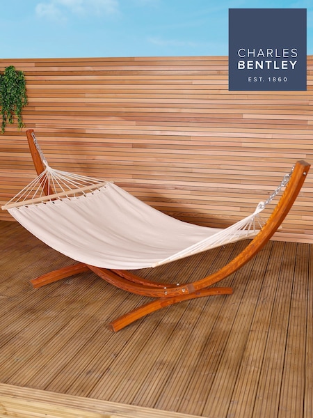 Charles Bentley Cream Larch Wood Arc Garden Hammock (H20144) | £169