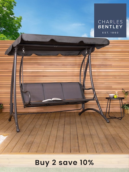Charles Bentley Grey Metal Mesh Garden Swing Chair (H20149) | £200
