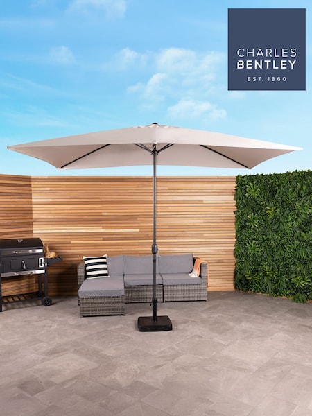 Charles Bentley Light Grey Rectangular Garden Parasol (H20152) | £73