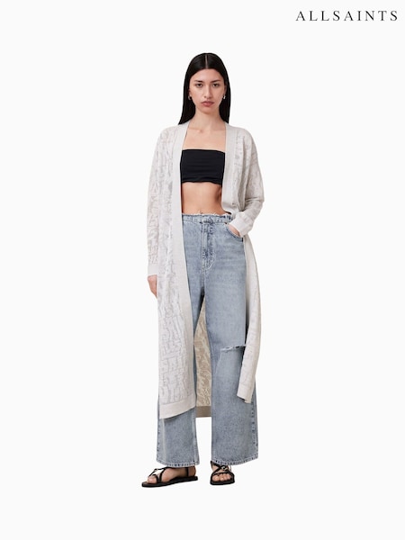 AllSaints White Kaito Cardigan (H20177) | £169