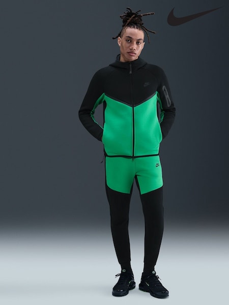 Nike Black Bleached Turq Tech Fleece Full-Zip Windrunner Hoodie (H20200) | £110