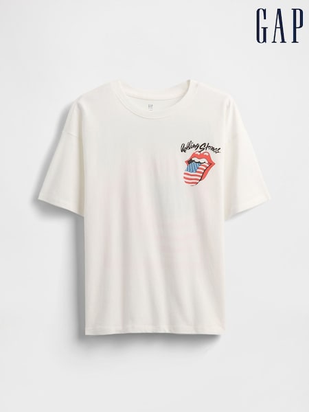 Gap White Rolling Stones Graphic Short Sleeve T-Shirt (4-13yrs) (H20222) | £25