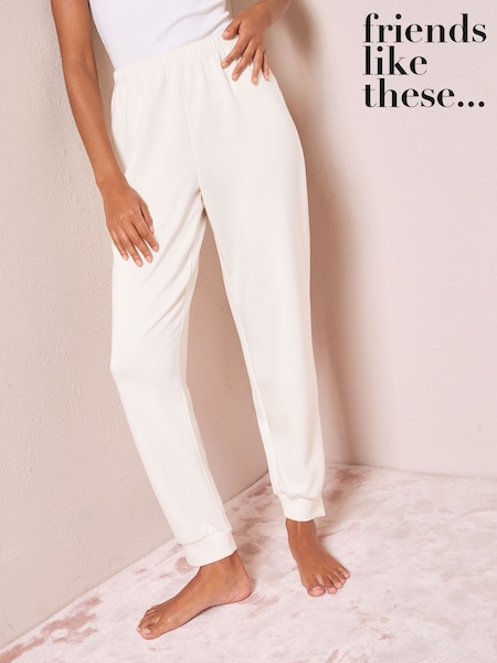 Friends Like These Ivory Premium Nightwear Jogging Pyjama Bottoms (H20295) | £29