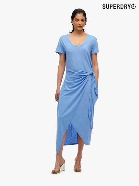 Superdry Blue Slub Midi Wrap Dress (H20406) | £45
