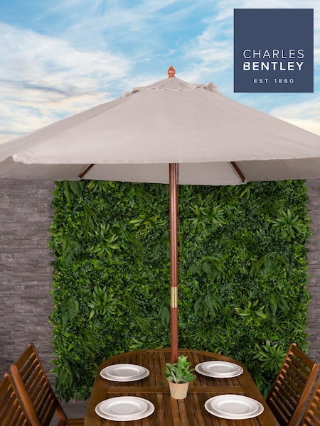 Charles Bentley Grey Elegant Wooden Garden Parasol (H20427) | £47