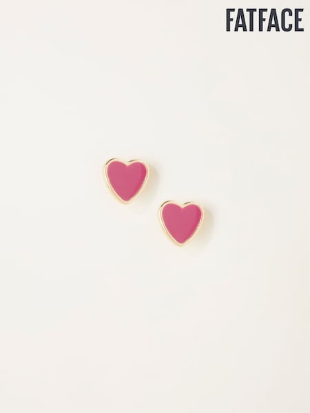 FatFace Gold Tone Heart Stud Earrings (H20454) | £8.50