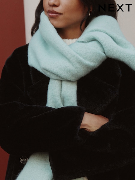 Duck Egg Blue Heavyweight Brushed Blanket Scarf (H20873) | £20