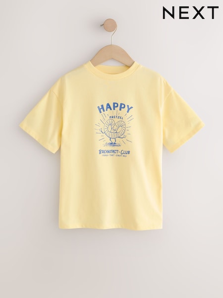 Yellow Pretzel Oversized Graphic Print T-Shirt (3-16yrs) (H21099) | £10 - £15