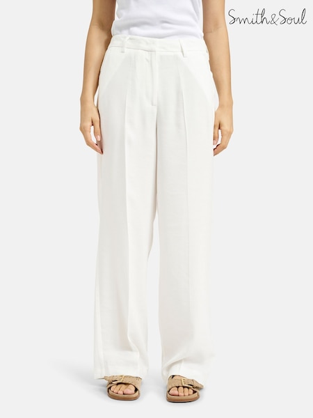 Smith & Soul Cream Straight Leg Trousers (H21155) | £105