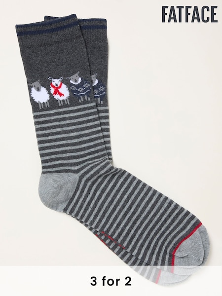 FatFace Green Sheep Socks (H21183) | £7.50
