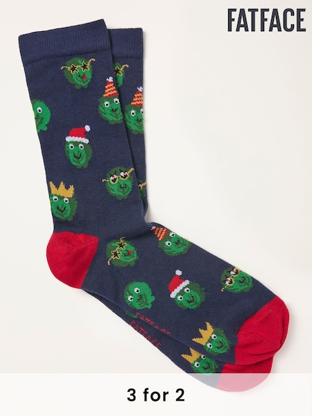 FatFace Navy Sprout Socks (H21201) | £7.50